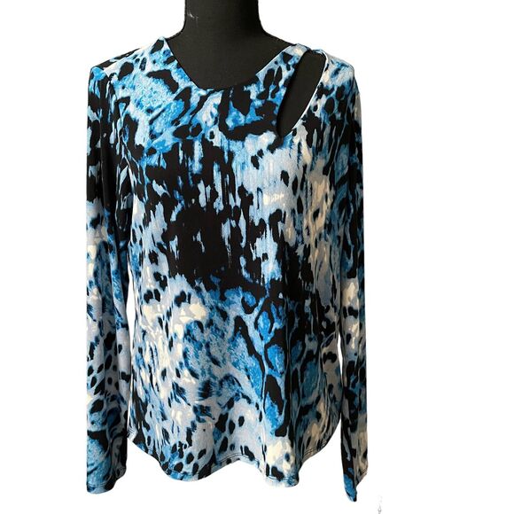 Women's Studio by JPR Cutout TOP Blue Sz/ L - Picture 1 of 9